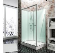 Cabine de douche intégrale 160x90 cm, cabine de douche complète rectangulaire Ibiza, porte coulissante, gauche, Schulte