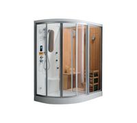Cabine de douche intégrale d'angle HAUMEA fonction Hammam et Sauna - l157xP110xH215cm- Angle droit