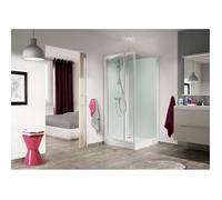 Cabine de douche KINEPRIME Glass 80 pivotant haut mitigeur mecanique