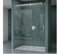 Mai&Mai Paroi de Douche en niche 140x195cm Pare Douche Transparent avec Porte Coulissante en Verre ESG avec Revêtement NANO Easy Clean T4-2
