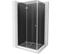 Cabine de douche Mexen Lima 80 x 100 cm, graphite/chrome, avec receveur de do...