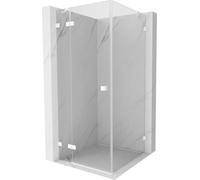 Cabine de douche Mexen Lunar 90 x 90 cm, porte pivotante à gauche, blanche, t...