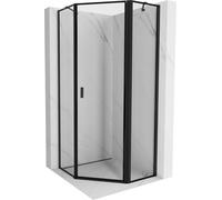 Cabine de douche Mexen Mist 100 x 100 cm, droite, noir, 6 mm, profilé en alum...
