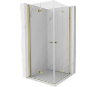 Cabine de douche Mexen Mist-F 120 x 120 cm portes pliantes dorées transparentes