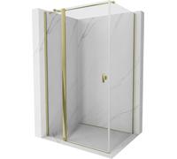 Cabine de douche Mexen Mist T 80 x 90 cm, or, verre transparent, porte pivotante