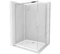 Cabine de douche Mexen Omega 100 x 90 cm, transparente, chrome + baignoire plate