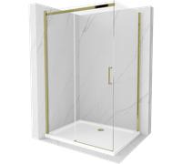Mexen Omega cabine de douche coulissante 110 x 80 cm, transparente, or + receveur plat - 825-110-080-50-00-4010 4787 5907709176676