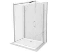 Cabine de douche Mexen Omega 3 parois, 100 x 80 cm porte coulissante transpar...