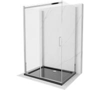 Cabine de douche Mexen Omega 3 pièces 130 x 90 cm chrome avec receveur de douche