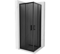 Cabine de douche Mexen Rio 70 x 70 cm, verre graphite, profil noir, porte cou...