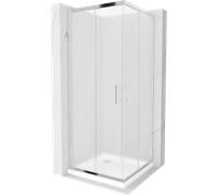 Cabine de douche Mexen Rio 90 x 90 gel/chrome + receveur de douche plat blanc
