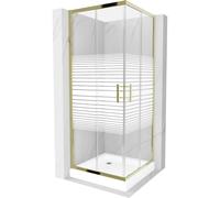 Cabine de douche Mexen Rio or 70 x 70 avec receveur de douche blanc, porte co...