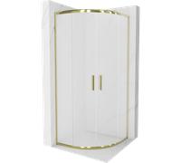 Cabine de douche Mexen Rio semi-circulaire 70 x 70 cm or mat, porte coulissan...