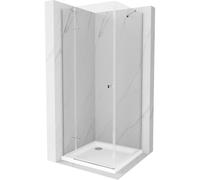 Cabine de douche Mexen Roma 90 x 90 cm + receveur de douche plat chrome trans...