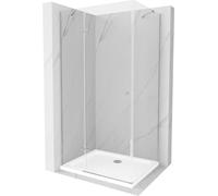 Cabine de douche Mexen Roma + baignoire 80 x 100 cm, chrome, verre transparent