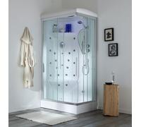 CABINE DE DOUCHE MULTIFONCTION 70X110 GAUCHE AVEC BAIN-VAPEUR IRIDE