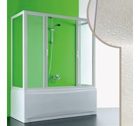 CABINE DE DOUCHE PARE-BAIGNOIRE 90x220x90CM 3 CÔTÉS PVC ACRYLIQUE 2 PORTES