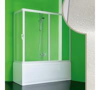 CABINE DE DOUCHE PARE BAIGNOIRE ANGULAIRE EN PVC ACRYLIQUE PORTE COULISSANTE