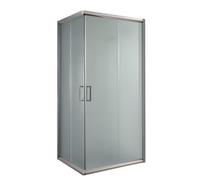Cabine Paroi Douche 90x90 H198 Opaque 6mm - IDRALITE - Alabama - Réversible - Carré - Fumé