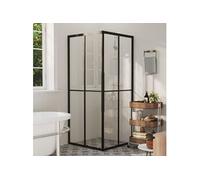 Cabine de Douche à Rayures ESG Noir Paroi de Douche Salle de Bain vidaXL