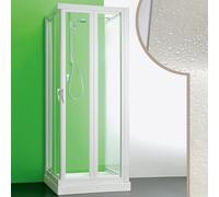 CABINE DE DOUCHE PAROI DE DOUCHE 3 PAROIS 2 PORTES PLIANTES PVC CRILEX ACRYLIQUE