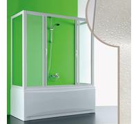 CABINE DE DOUCHE PARE-BAIGNOIRE 70x150x70CM 3 CÔTÉS PVC ACRYLIQUE 2 PORTES