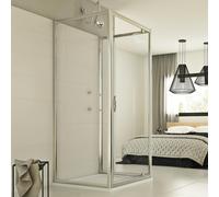 CABINE DE DOUCHE PAROI DE DOUCHE 3 PAROIS OUVERTURE 1 PORTE PIVOT VERRE CARRÉ