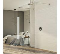 CABINE DE DOUCHE PAROI DE DOUCHEFIXE 80CM BOX WALKIN VERRE TRANSP FREE STANDING