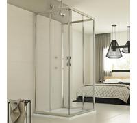 Idralite Cabine Douche 3 côtés 80x90x80 CM H198 Transparent Mod. Evolution Trio