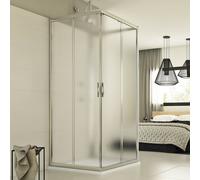 CABINE DE DOUCHE PAROI DOUCHE 3 PAROIS OUVERTURE ANGULAIRE VERRE COULISSANT