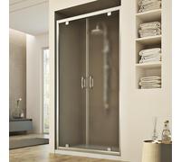 CABINE DE DOUCHE PAROI VERRE GRANITÉ C 2 PORTES PIVOTANTES 110 CM H185