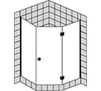 Cabine de douche pentagonale à cadre partiel SPRINZ Fortuna avec porte FA42R, charnière à droite, 900x900x2000mm, FA42R902003301S, Cabines de douche: Pièces de montage : Chrome, type verre : lumière c