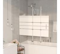 Cabine de Douche Pliable ESG 120x140 cm Blanc Paroi de Baignoire Maison vidaXL