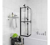 Douchewand inklapbaar 100x140 cm ESG zwart150819