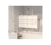 Cabine de Douche Pliable ESG 120x140 cm Blanc Paroi de Baignoire Maison vidaXL