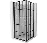Mexen Mist-F Duo cabine de douche pliante 100 x 100 cm, grille noire, noir - 8A6-100L-100P-70-77 78676 5905315662705