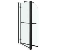 Cabine de douche pliante - WIENS - 120x68x130 cm - Noir - Verre de sécurité ESG - Design bi-pliante - Poignées modernes
