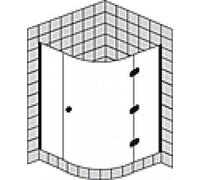 Cabine de douche quart de cercle à cadre partiel SPRINZ Fortuna avec porte, rayon 520mm, charnière à droite, 900x900x2000mm, FA16R902003301S, Cabines de douche: Pièces de montage : Chrome, type verre