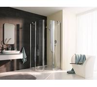 Cabine de douche quart de cercle en corail avec porte battante et panneau fixe - demi-pièce myDay VPFS Radius 550 droite 90 865-885x2000mm, VB22709020DA1, Cabines de douche: Cadre : Argent poli, Verre