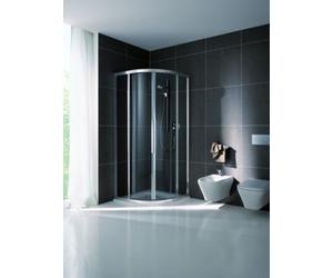 Cabine de douche quart de cercle Koralle avec 2 éléments coulissants et 2 panneaux fixes myDay VSF rayon 520 100/100 975-995x2000mm, VB23410020AA1, Cabines de douche: Cadre : Argent mat, Verre : ESG