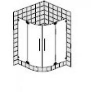 Cabine de douche quart de cercle sur mesure SPRINZ Achat R Plus avec portes battantes, rayon 550mm, dimensions jusqu'à : 1000x1000x2000mm, AR25.6CHM, Cabines de douche: Pièces de montage : Chrome, typ