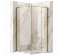Cabine De Douche Rea Bruno 90X90 Or Brossé 88,5X88,5X195Cm