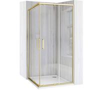 Cabine De Douche Rea City Paroi Et Porte De Douche Or Brossé 80X80X190Cm