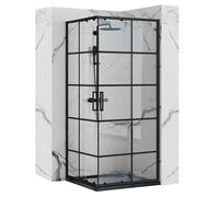 Cabine De Douche Rea Concept Paroi Et Porte De Douche Noir 90 X 90 X 190 Cm