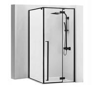 Cabine De Douche Rea Fargo Paroi Et Porte De Douche Noir 90X90X195Cm
