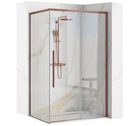 Cabine De Douche Rea Solar Paroi Et Porte De Douche Cuivre Brossé 120 X 90 X 195 Cm