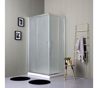 PAROI DE DOUCHE RECTANGULAIRE 100x80 SATINÉE PORTES COULISSANTES 6MM | GIADA