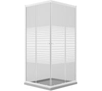 Cabine de Douche Blanche Rectangulaire 80x100 CM H185 Verre Sérigraphié mod. Blanc