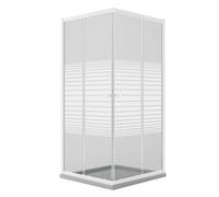 Idralite Cabine de douche rectangulaire 80x120 cm H185 – verre sérigraphié, profils aluminium blanc