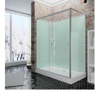 Cabine de douche rectangulaire L.160xl.70 cm transparent alu-argenté cabine de douche intégrale SCHULTE réversible coulissante